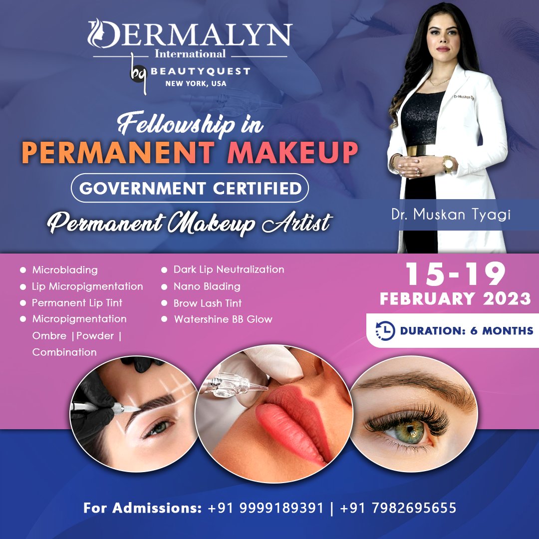 DrMuskanTyagi's tweet image. To be an efficient Permanent Makeup Artist isn&apos;t difficult anymore!

For Registration
☎️ Call/WhatsApp: 7982695655 / 9999189391
✉️ contact@dermalyn.in
📍Delhi Mumbai Ghaziabad
🌐 dermalyn.in

#pmutraining #permanentmakeuptraining