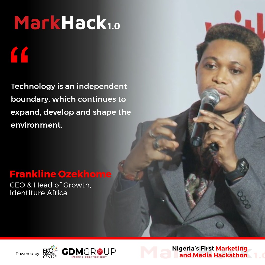 themarkhack's tweet photo. Throwback to Frankline Ozekhome @Donniefranklin, CEO &amp; Head of Growth, Identiture Africa, speaking during the MarkHack 1.0 fireside chat about hacks in media and marketing using IoT and blockchain.

#markhack #marketing #hackathon https://t.co/hxcYCD6LAG