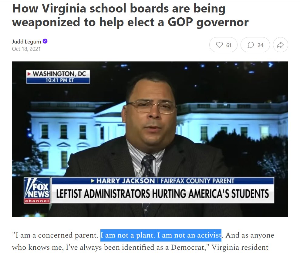 v_theclash's tweet photo. Third, #AsraNomani's perennial favorite, #HarryJackson. Their names appear together in print constantly during their 2.5 years of attacks on TJ, #MomsOfFairfax, teachers, and students. Then there is their PAID work history with #DarkMoney: Parents Defending Ed and IWF/IWN. https://t.co/mAYJQlPt7S