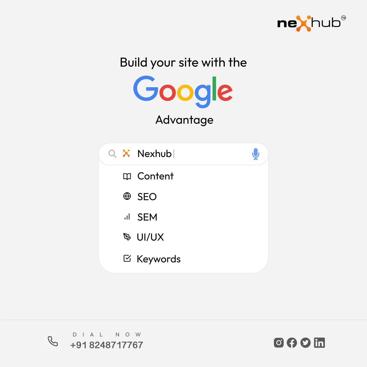 NexHub_LLP_'s tweet photo. We empower your business with tools, technology, and support. We can put your business first in google ranking and move your business forward. Start utilizing the best opportunities of Google Advantage with Nexhub.

#googleads #Google #branding #Webdesign #webdevelopment https://t.co/Kg73a4qK77