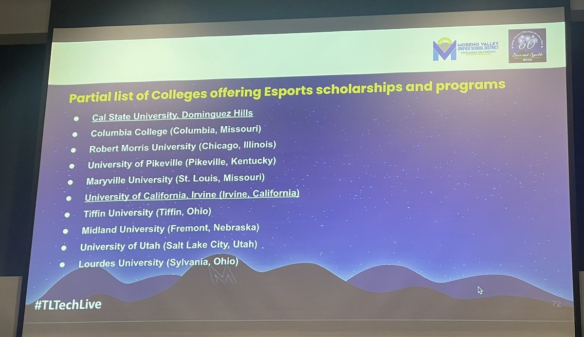 carr_8's tweet photo. Our schools and district should be embracing Esports. It is much more than a club.  If it increases satisfaction w/school than it will increase attendance and student achievement. Colleges are offering scholarships! #TLTechLive https://t.co/8A7vp03b9S