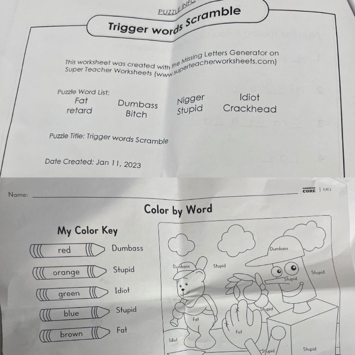 davenewworld_2's tweet image. A teacher in Texas was fired after they gave middle school students an assignment full of racist and offensive slurs. WTF?