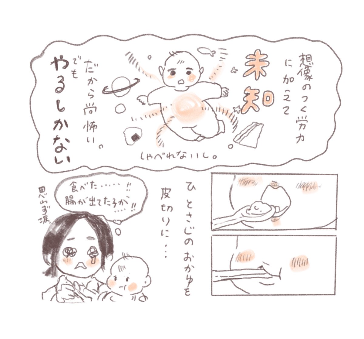 離乳食始まる前めっっちゃ怖かったから、そういうお母さんに届いたらいいなと思って、現在にいたるまでまとめてみました。(1/3)
#離乳食 #育児漫画 #育児絵日記 