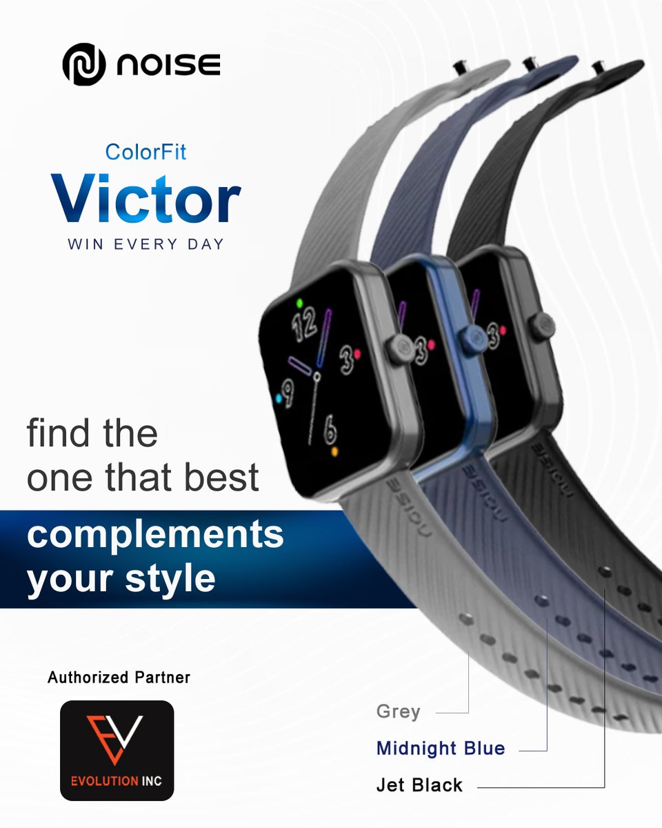 evolutioninc_'s tweet photo. Noise ColorFit Victor Smartwatch with 1.85 in Touch Display.
For distributorship opportunities contact - business@evonext.in

#Colorfit #noisesmartwatch #evolutionincindia #distributors #india #smartwatch #sports #noisewatch #noise  #distributorswanted #distribution https://t.co/UKvtBSfwnU