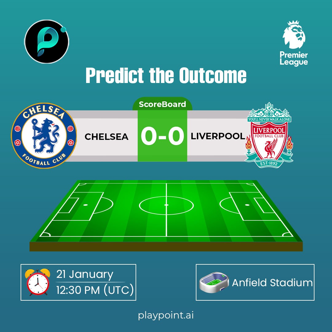 #Playpoint

#Chelsea &amp; #Liverpool will battle against each other in Anfield Stadium

Make sure you make your entries to get into the pool. Login playpoint.ai

#Arbitrum #crypto #Blockchain #BTC      #cryptocurrency #games #football #Binance #Finance #PremierLeague