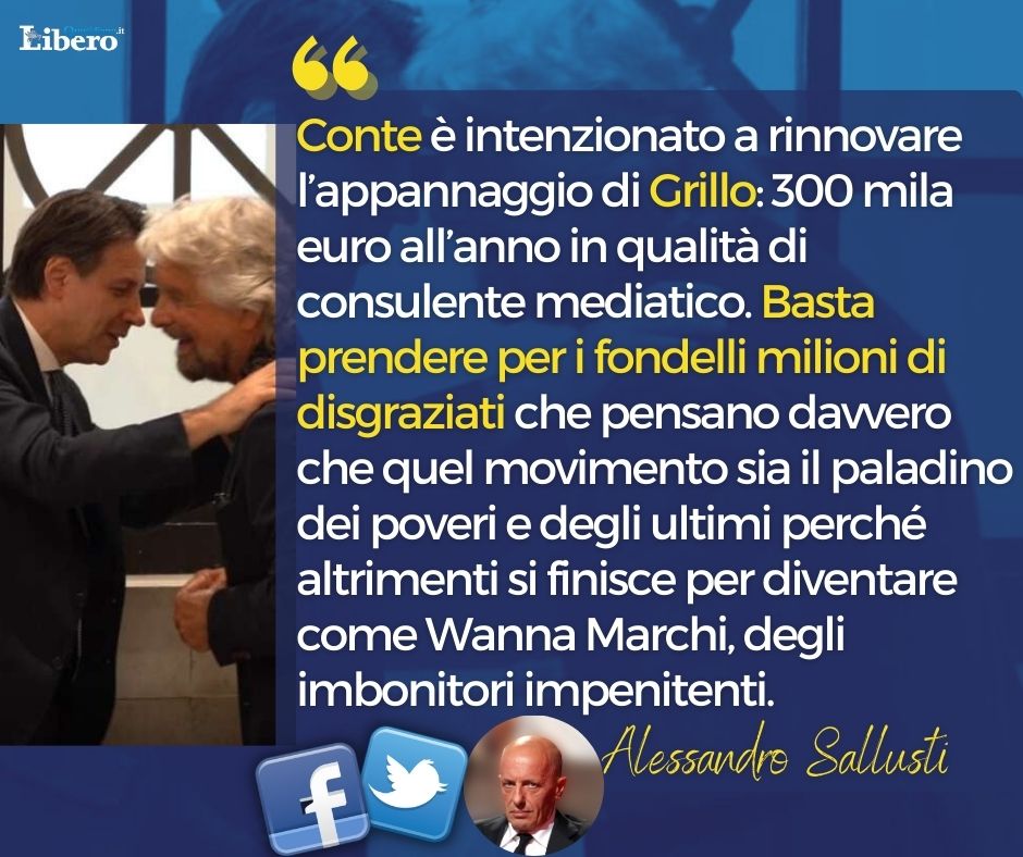 alesallusti's tweet photo. #GiuseppeConte paga il reddito di cittadinanza a #BeppeGrillo 👉 https://t.co/1BhehjIAWb https://t.co/B4VUBaLxvZ