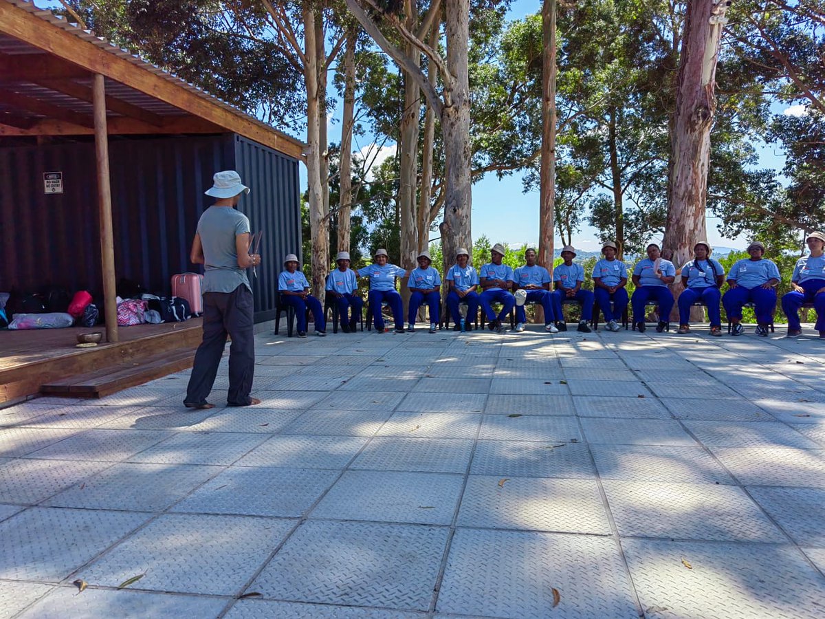 lucille_meyer's tweet photo. Today 25 young people from Atlantis commenced a journey in Nature to return to themselves. @ChrysalisTokai launched its first community-based holistic programme to reach more youth in the province. May they discover the fire in their bellies. @WesternCapeGov https://t.co/td1bOoGjcJ
