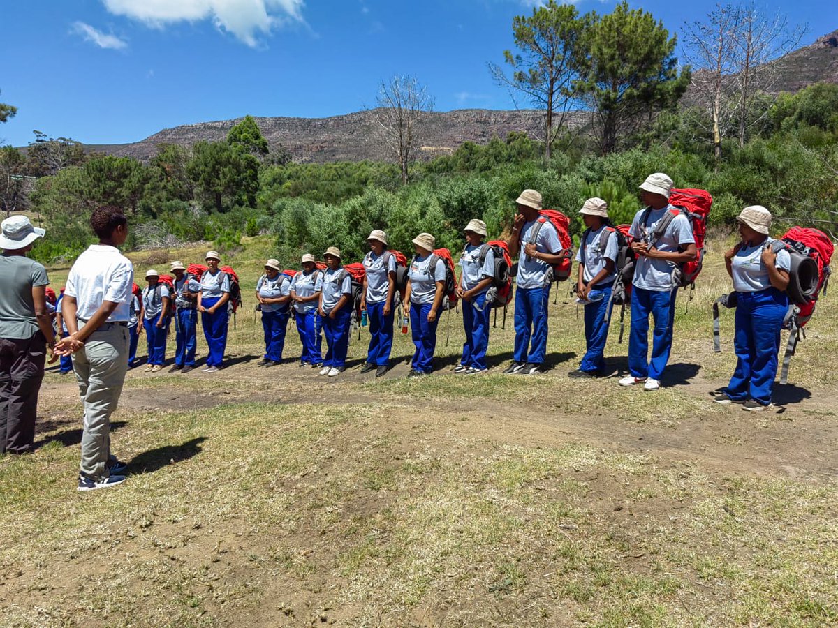 lucille_meyer's tweet photo. Today 25 young people from Atlantis commenced a journey in Nature to return to themselves. @ChrysalisTokai launched its first community-based holistic programme to reach more youth in the province. May they discover the fire in their bellies. @WesternCapeGov https://t.co/td1bOoGjcJ