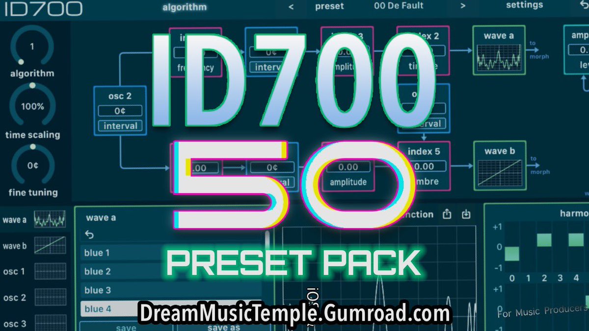 DREAMMUSICTEMP1's tweet image. New!! #ID700 50 Sound Expansions #PresetPack available here: dreammusictemple.gumroad.com/l/ID700