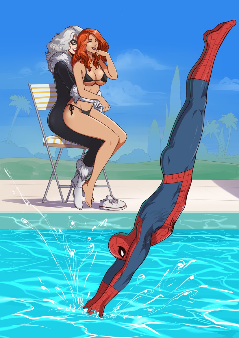 「Commission.Spider-Man, Felicia and Mary-」|Autumn Sacuraのイラスト