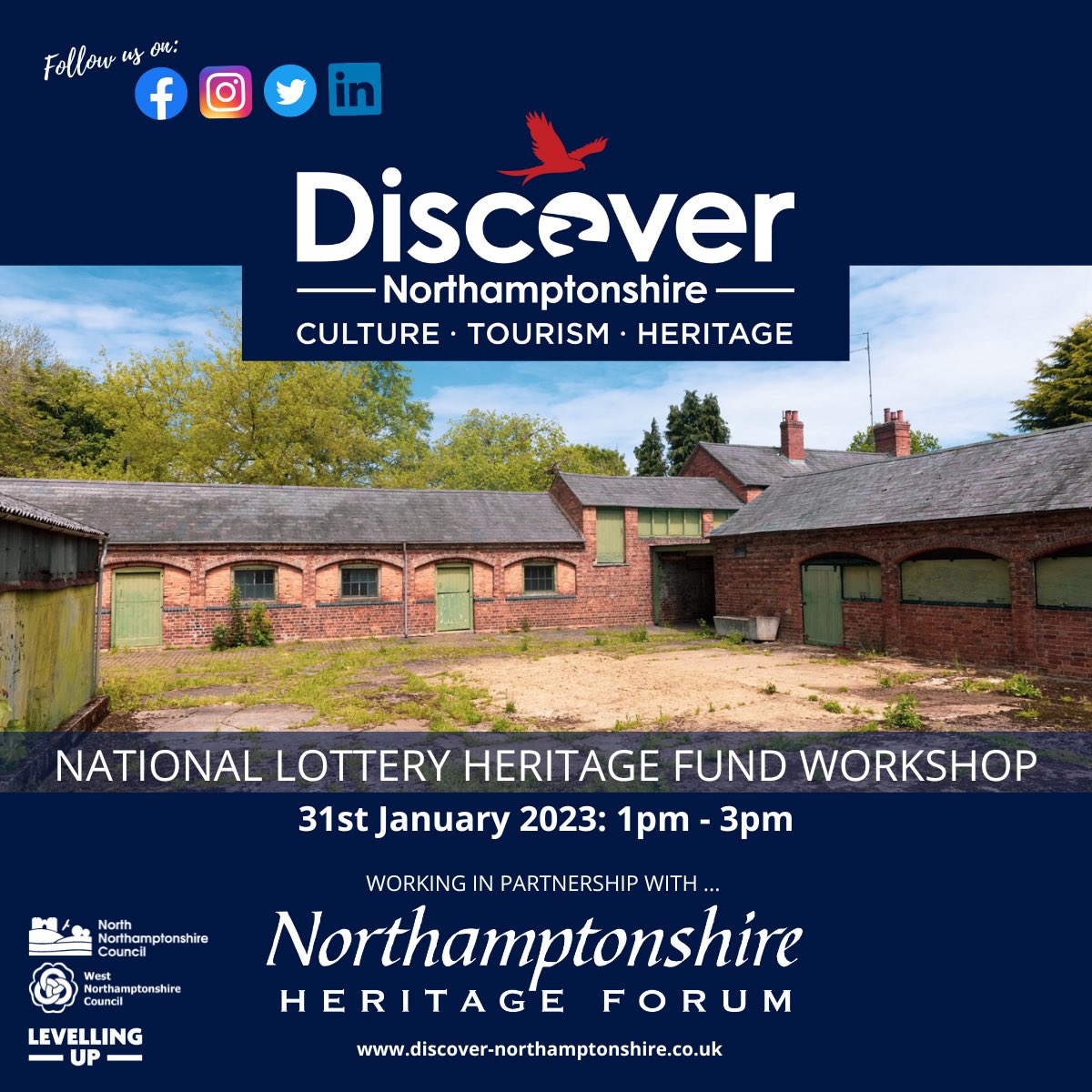 We are delighted to be working with the Northamptonshire Heritage Forum as they host the National Lottery Heritage Fund workshop for forum members on Tuesday 31st January 2023 at the Chester House Estate. 

Find out more here - 
linkedin.com/posts/discover…