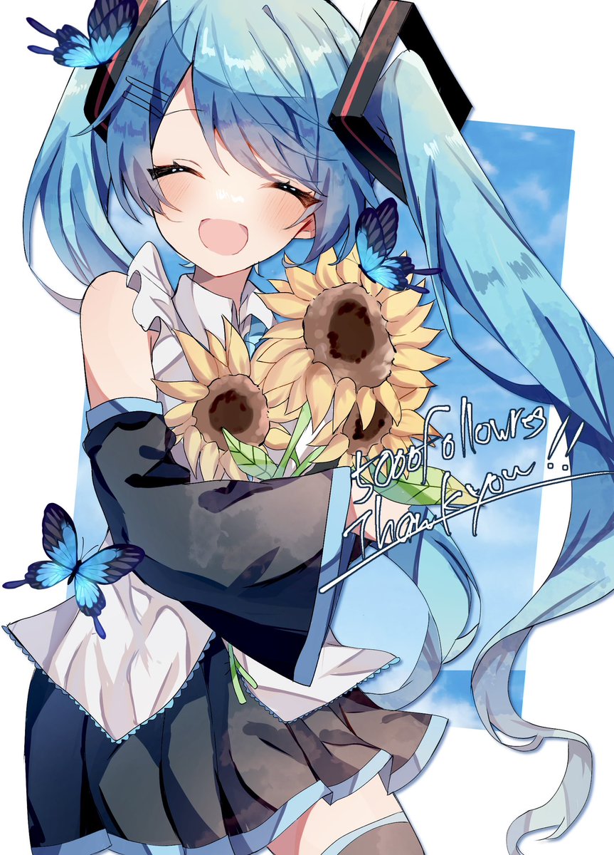 初音ミク 「ありがとうございます! 」|湊月もゆ🌻のイラスト