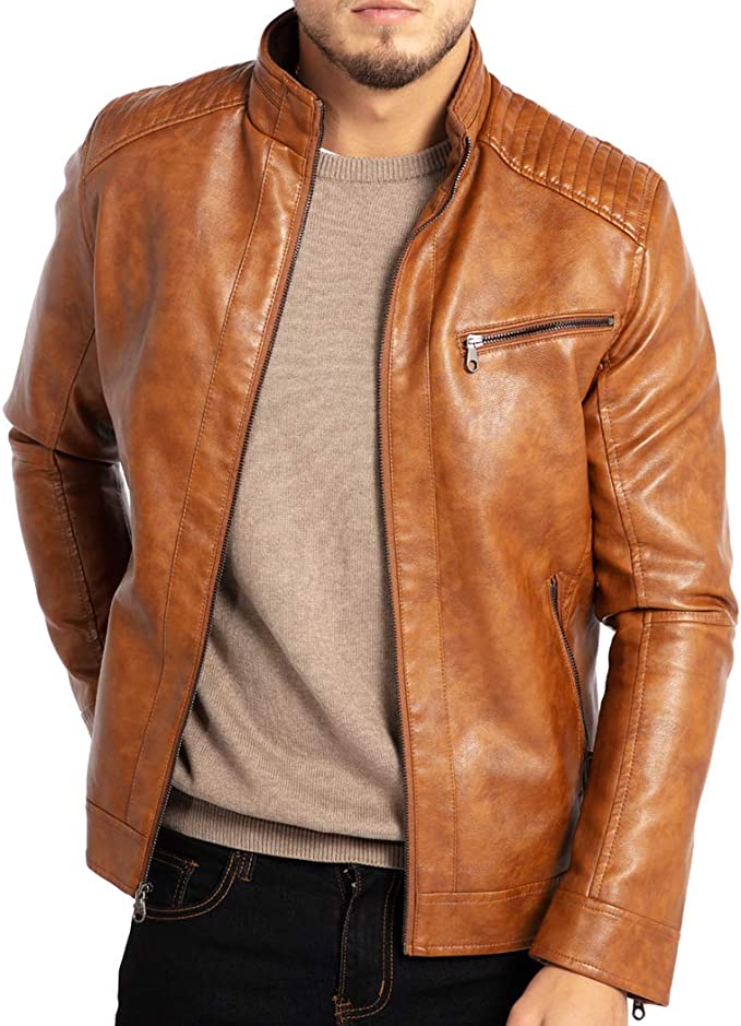 gd_creator7's tweet image. WULFUL Men&apos;s Stand Collar Leather Jacket Motorcycle Lightweight Faux Leather Outwear #jacket #fashion #men #mensfashion amzn.to/3J8lU1d