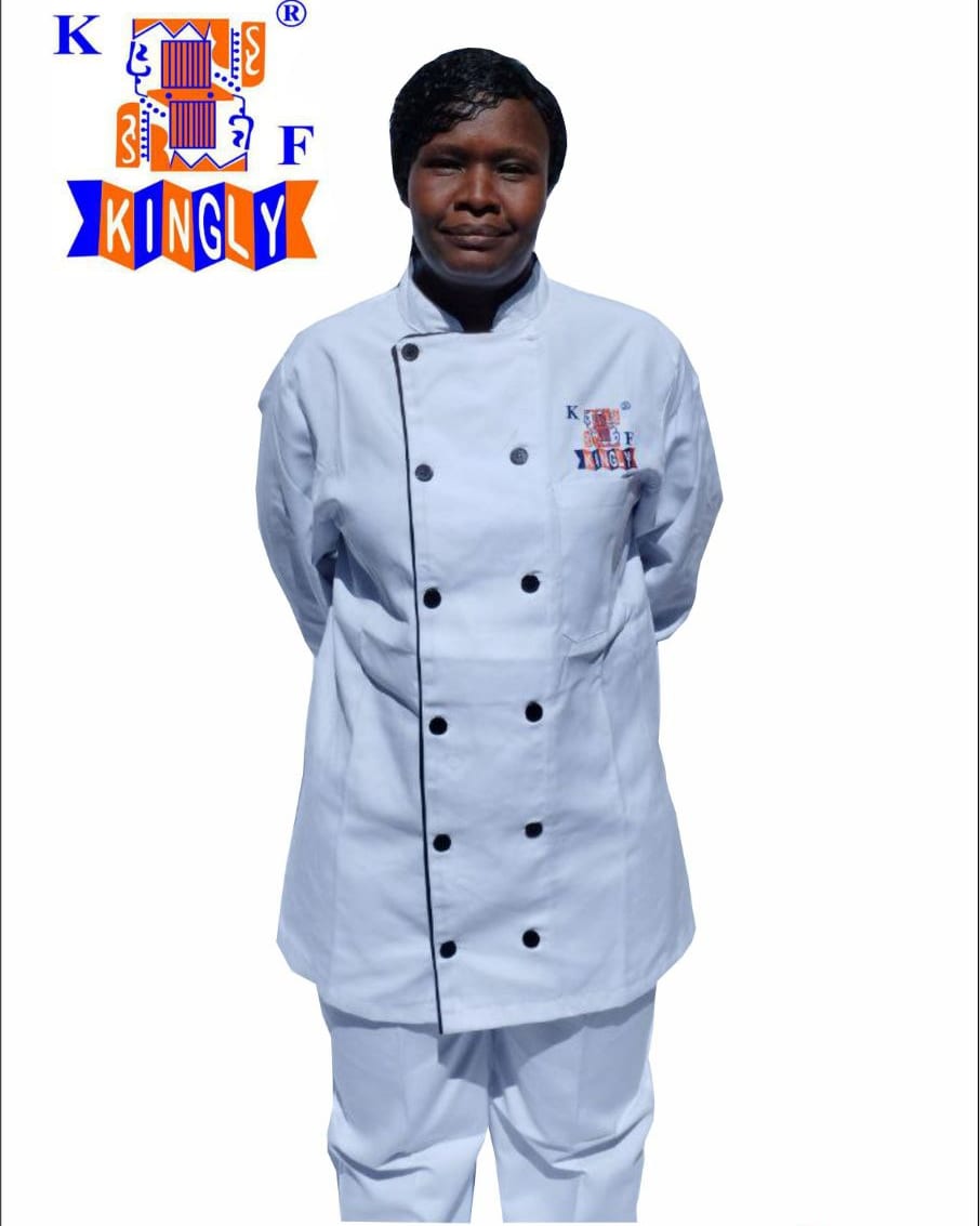 kingly_ltd's tweet photo. Our Chef Uniforms are stitched to perfection 👌

Retail:2000/‐
 
Size Available;S,M&amp;L
Wholesale Availabile 
Embroidery Available 

#ikokazike 
#chefuniform 
   
We are located at KEEKOROK ROAD https://t.co/ZISPbzFJ64