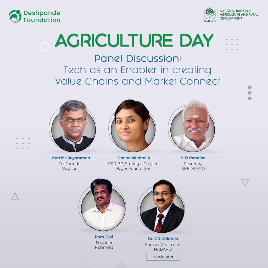DeshpandeFdtn's tweet photo. Agriculture Day is coming up next week on 24 Jan! It will feature panel discussions and start-ups from the agricultural sector.
Watch this space for the live stream link!
#Indianagriculture #agritech #watermanagement #resilientagriculture #foodsecurity
#AgriValueChains https://t.co/7Une2f2zxG