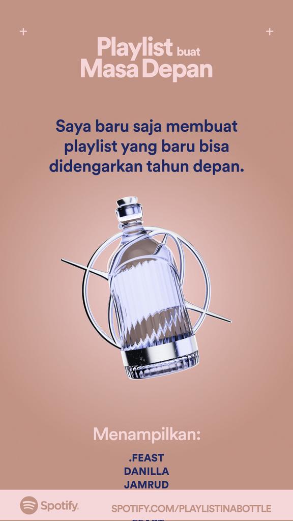 brabocado's tweet photo. Saya baru saja membuat kapsul waktu berisi musik yang baru bisa dibuka tahun 2024.
Buat punyamu dengan Playlist buat masa depan oleh Spotify: https://t.co/jQ5SoLMFbe
#PlaylistinaBottle
https://t.co/aWZbbMoRUk https://t.co/aKjgdeqZ3x