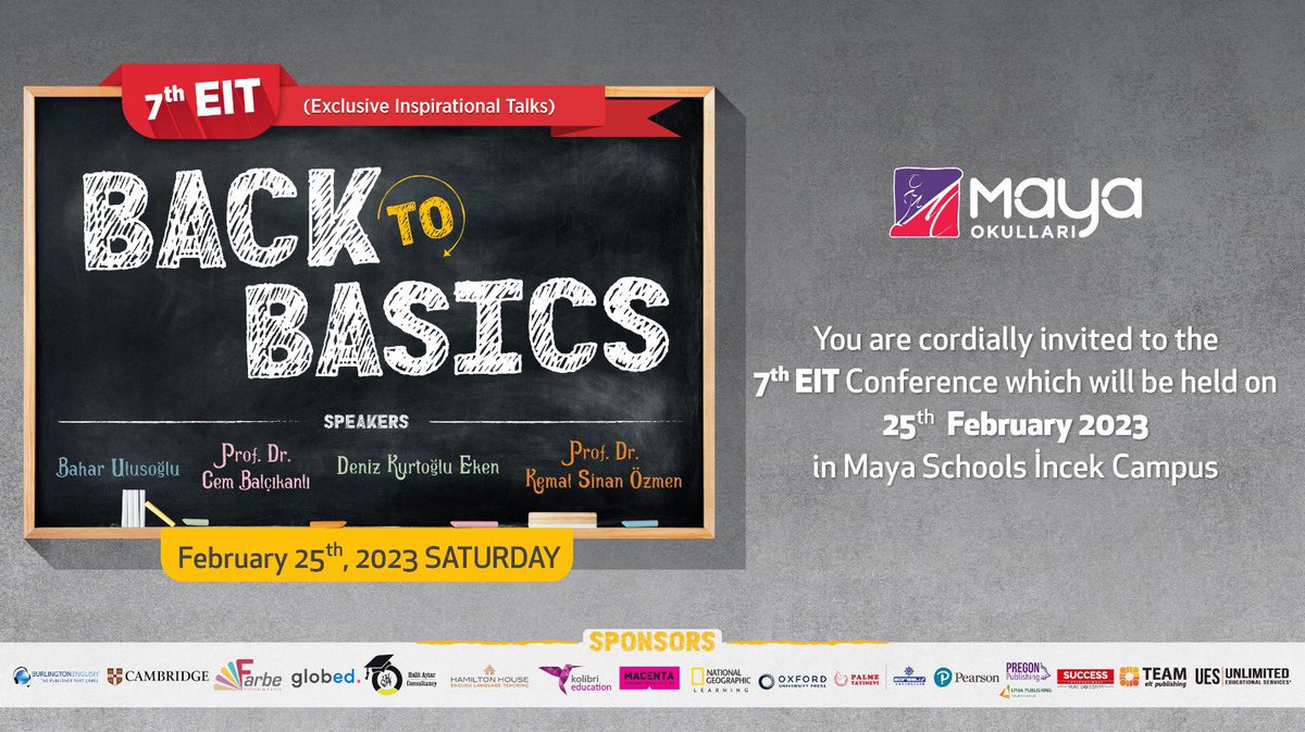 maya.eventbrite.com Dear ELTs, you are cordially invited to EIT VII. Register now and mark your calenders. <a href="/mayakoleji/">Maya Okulları</a>