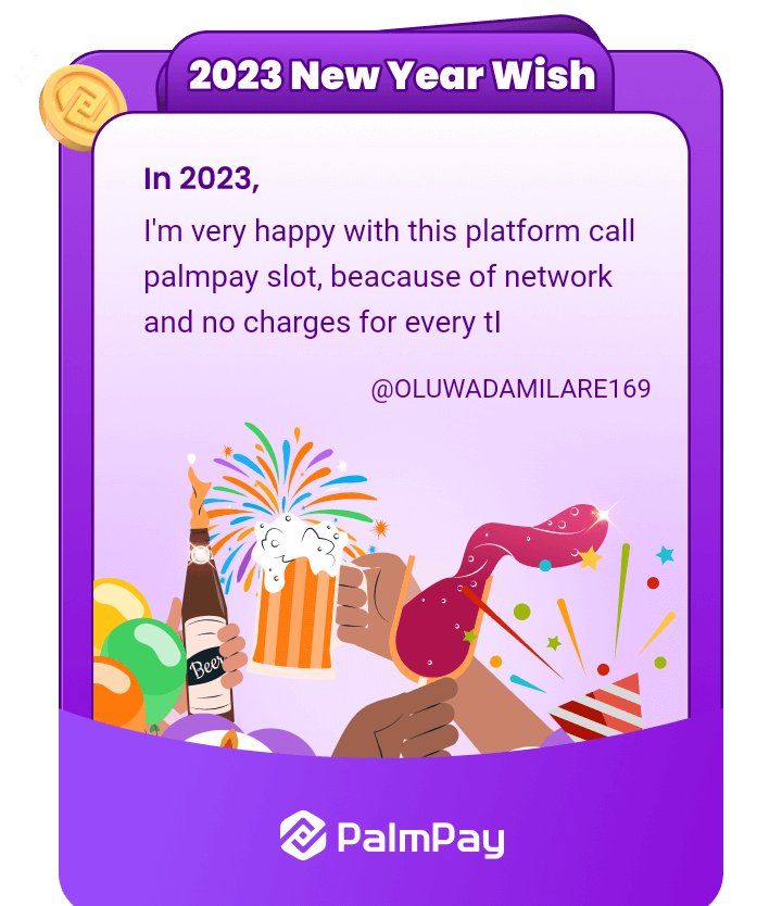 ArsenalNewsNow3's tweet photo. @palmpay_ng
My 2023 resolution: 

#YearOnPalmPay
#MoneyMatters https://t.co/Pup4KeZ3MV