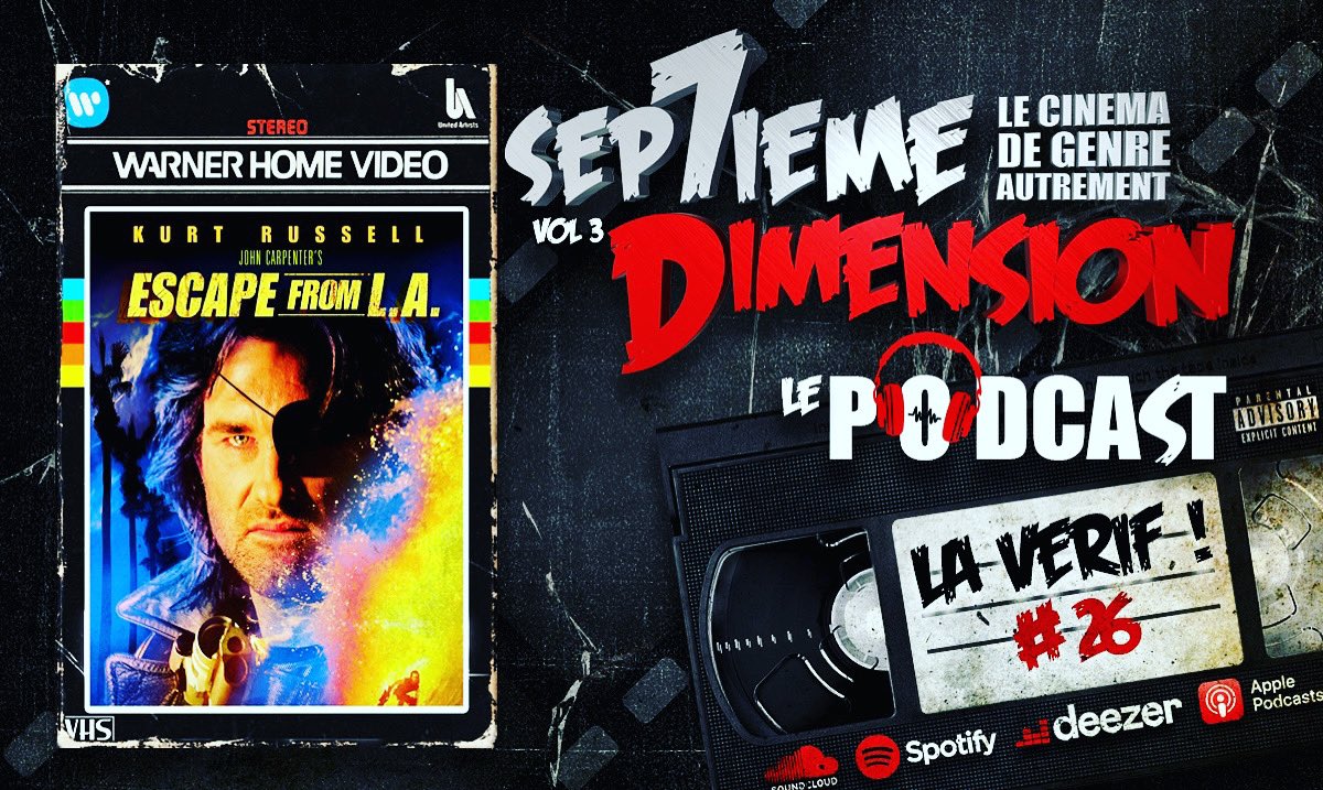 7emedimension's tweet photo. Nouvelle chronique dédiée au #escapefromla de #johncarpenter disponible à l’écoute via les liens en description ⬆️.
#podcast #cinema #losangeles2013 #snakeplissken #kurtrussell #scifi #postapo #postnuke https://t.co/i8iaHoLmBM