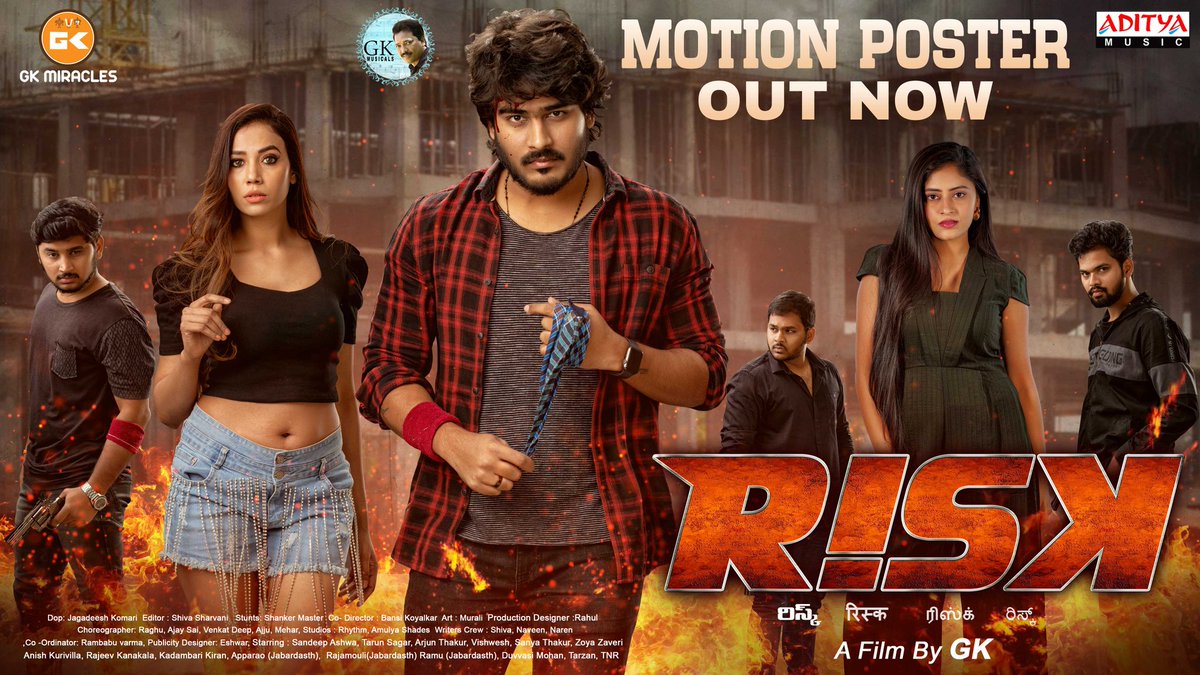 AdityaTamil_'s tweet photo. Presenting you high intense title and first look motion poster of Pan Indian film #RISK🔥 

►https://t.co/lYmYwUvXIh

@SandeepAshwa #Sanyathakur #ZoyaZaveri @KrishnaGantadi #TharunSagar #GKMusicals #Ravindranathtagore #Vishwesh #Rajeevkanakala #GkMiracles @adityamusic https://t.co/IBsTayqJ6h