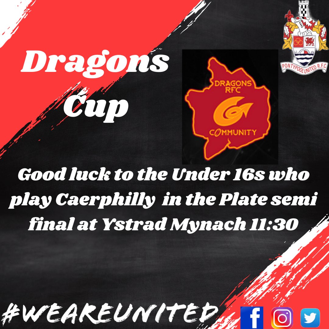 Lots of cancelled fixtures this weekend; however the following fixtures are still ON! 

Good luck to everyone pulling the jersey! 🔴⚪️⚫️🦾🏉 
#WeAreUnited #grassrootsrugby #rugby #dragonscup @DragonsHUBs  @DRA_Community