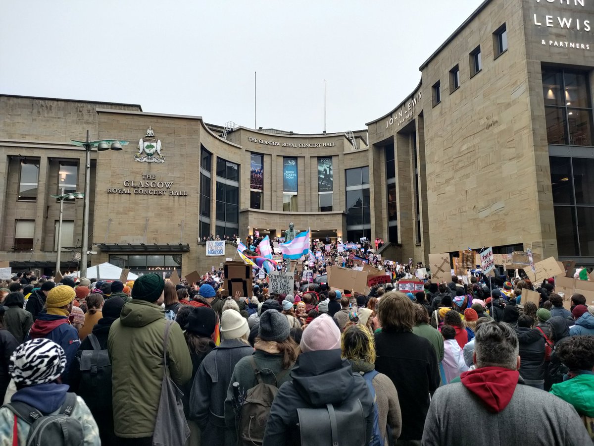 ScottishTrans's tweet image. Great turnout for the Glasgow rally against the blocking of the Gender Recognition Reform Bill!