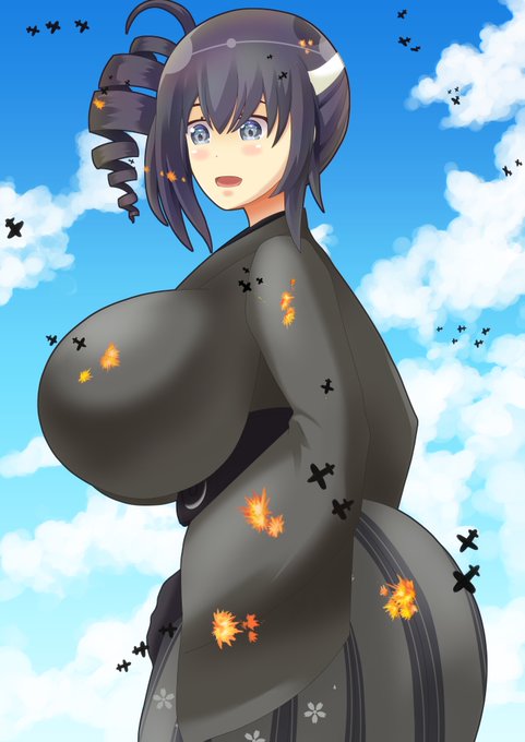 艦これの駆逐古鬼(巨大娘)描いてみました
爆撃機が襲いますが何も通じていません
#巨大娘 #giantess 