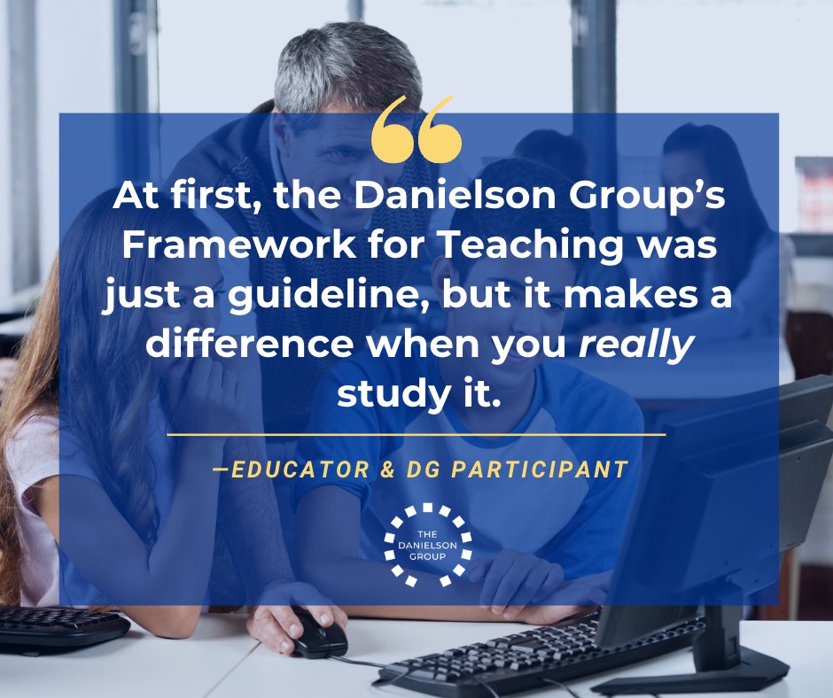danielson_group's tweet photo. When #TheDanielsonGroup team helps your school make the shift to teacher-directed learning, professional growth is realized: “At first, the Danielson Group’s #FrameworkForTeaching was just a guideline, but it makes a difference when you really study it.”
 #PDwithDG https://t.co/qtyAGXkHri