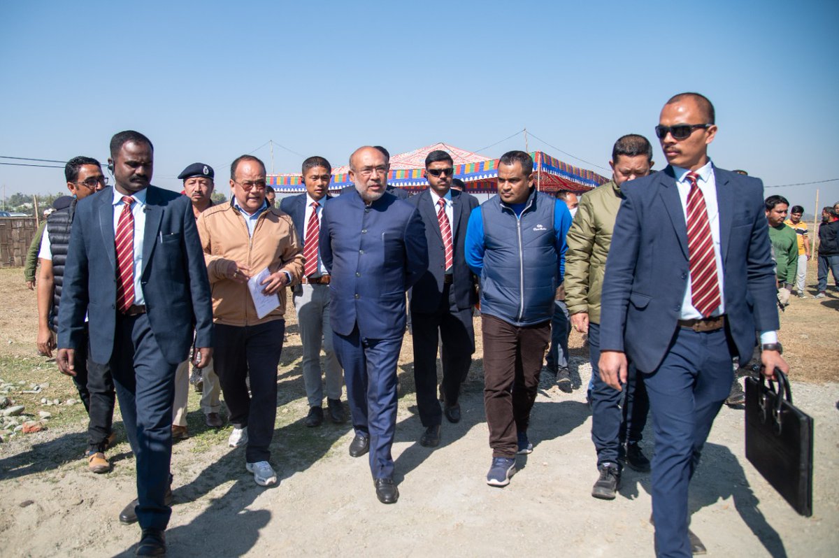 NBirenSingh's tweet photo. Inspected the ongoing construction of the State Haj House at Lilong Turen Ahanbi, Kaleikhong. 
The Centre would not only provide accommodation but also impart training for the Haj Pilgrimage. The state government has been providing assistance &amp; support to the Muslim community. https://t.co/xYEVj4UGzg