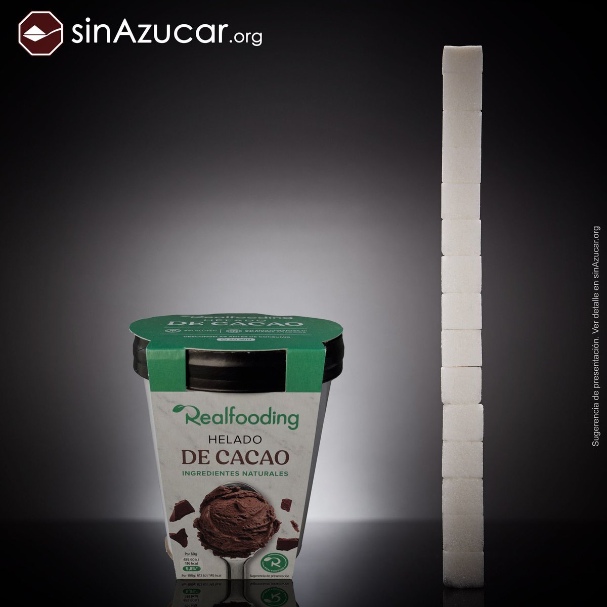 SinAzucarOrg's tweet photo. Un helado de cacao Realfooding (350 g) contiene 58,5 gramos de azúcar, equivalente a 14,6 terrones. Gran parte de esta azúcar proviene del puré de dátil. 

🔬Se puede comprobar usando un microscopio. https://t.co/FHaC1Z7r1p