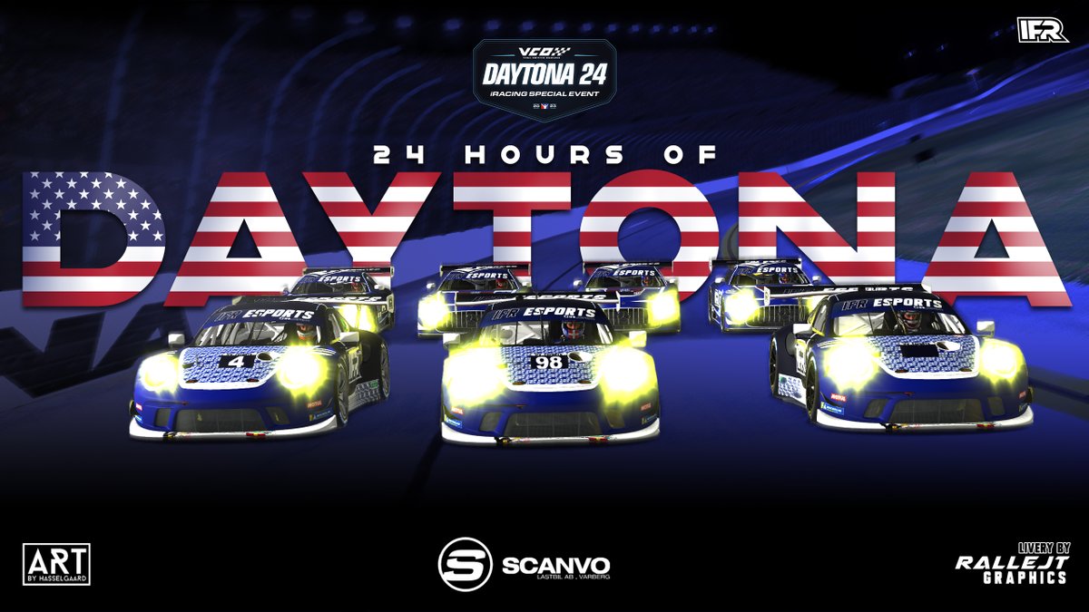 IFR eSports (@ifr_esports) on Twitter photo Big day for IFR eSports, as we are entering our first endurance race, the prestigeful Daytona 24 Hours!
We are entering 2 cars: a Porsche GT3 driven by <a href="/Dresse22/">Andreas Linde</a>. @marcus26708644 and @pthomsen998, and a Mercedes GT3 driven by <a href="/Falck__/">Falck</a>, @KasperRisse, <a href="/KristianHasse_/">KristianHasselgaard</a> and <a href="/RalleJT/">Rasmus Juul-Ammitzbøll</a>! Big day for IFR eSports, as we are entering our first endurance race, the prestigeful Daytona 24 Hours!
We are entering 2 cars: a Porsche GT3 driven by <a href="/Dresse22/">Andreas Linde</a>. @marcus26708644 and @pthomsen998, and a Mercedes GT3 driven by <a href="/Falck__/">Falck</a>, @KasperRisse, <a href="/KristianHasse_/">KristianHasselgaard</a> and <a href="/RalleJT/">Rasmus Juul-Ammitzbøll</a>!