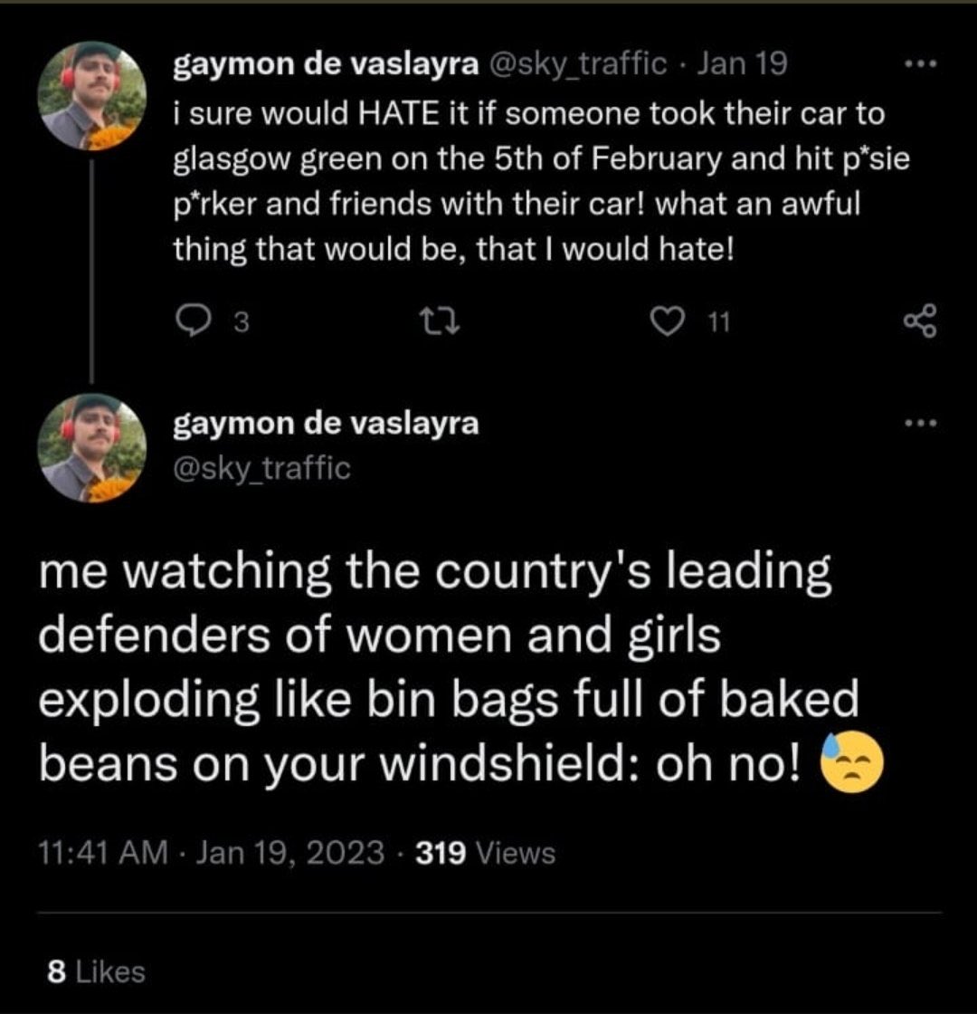 Weird, isn’t it, but I struggle to remember any other progressive movement that attracted so many men who love fantasising about the brutal deaths of women.