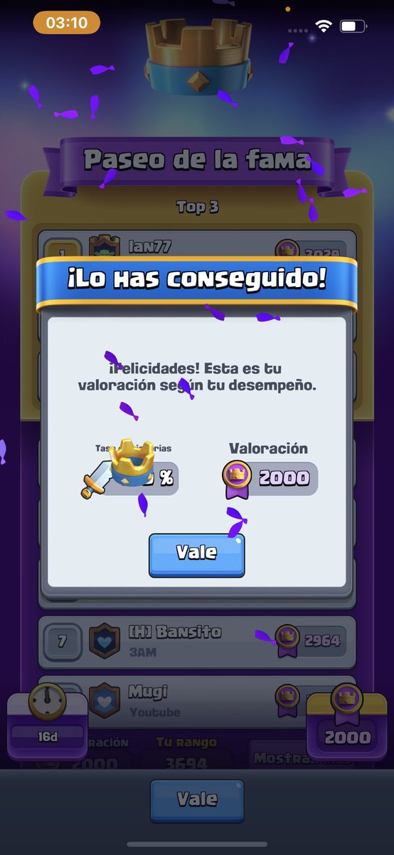 Voy por ese top 1 del torneo👌