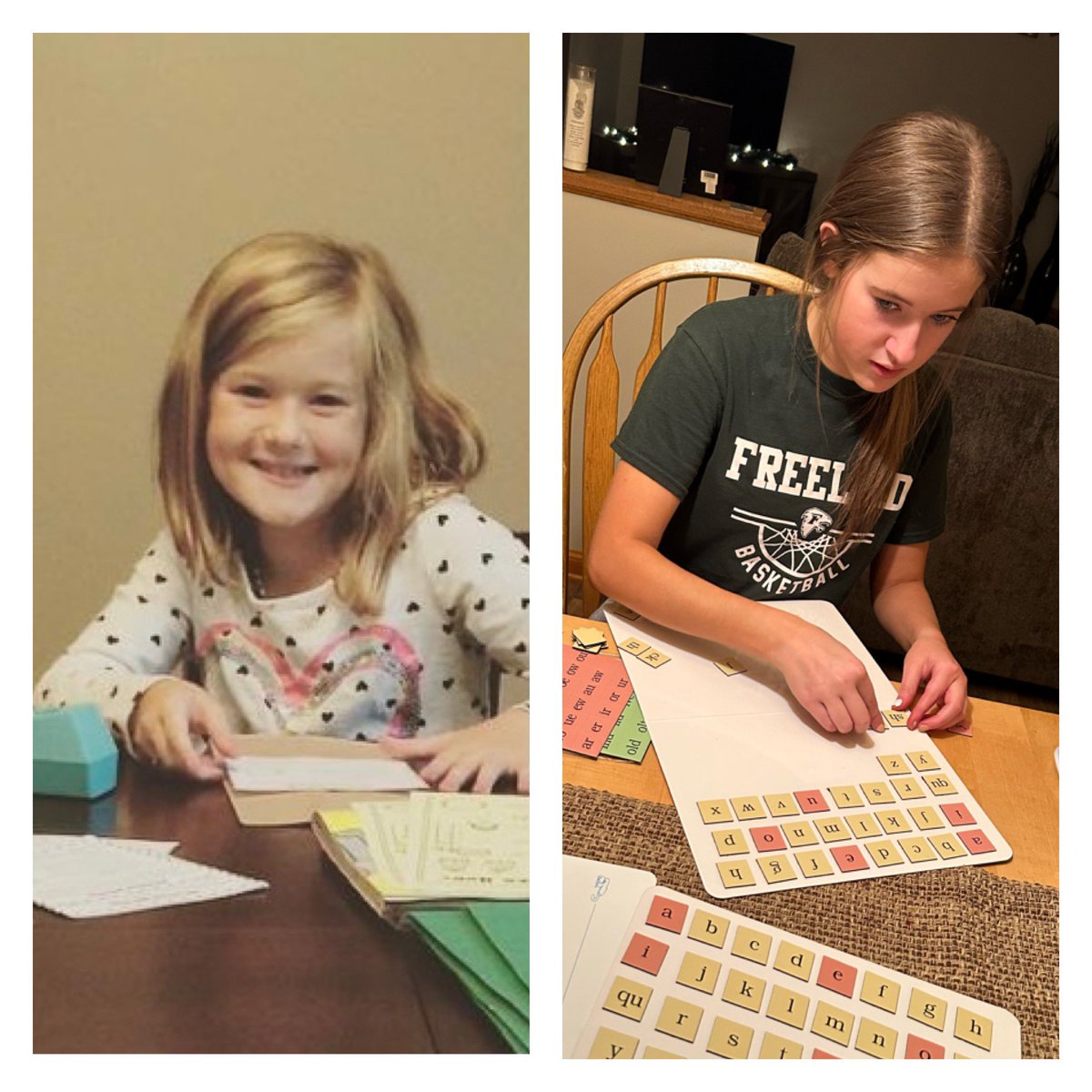 Friday night hustle with my oldest girl boss! Slow your roll, Paige. #literacy #phonics #timewithyou