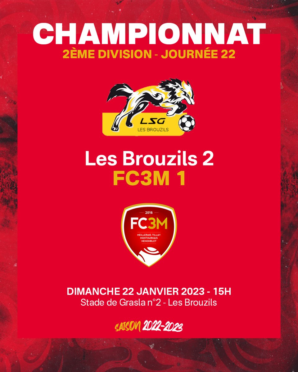 FC3M_football's tweet photo. ๐ Deux duels face ร des รฉquipes de ๐ก๐๐ฎ๐ญ ๐๐ ๐ญ๐๐๐ฅ๐๐๐ฎ pour #FC3M1 et #FC3M2.
๐ ๐๐๐ง๐๐๐ณ-๐ฏ๐จ๐ฎ๐ฌ ๐๐๐ฆ๐๐ข๐ง ร 15h ! https://t.co/ax6sEfAwrh