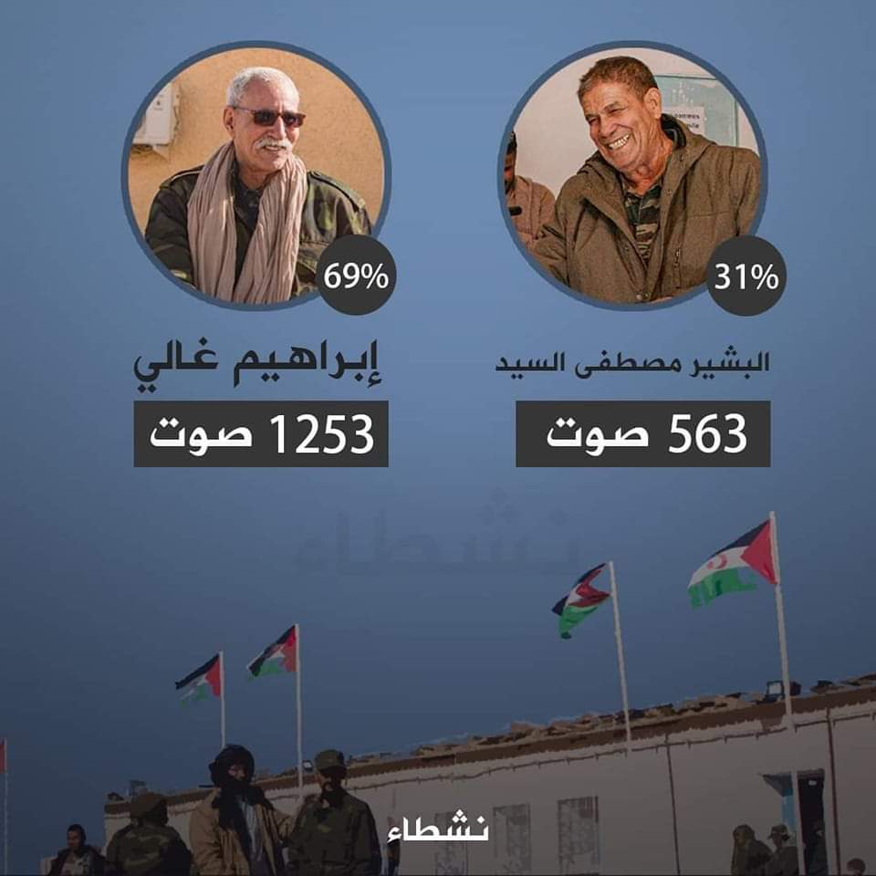 YefriBenzerga's tweet photo. Les sahraoui🇪🇭 on reconduit à l'issu du 16e congrès du front Polisario, Brahim Ghali au double poste de secrétaire général du front Polisario et président de la RASD🇪🇭 je tiens à le félicité pour ce succès remarquable, comme je tiens à félicité aussi Bachir Mustapha Sayed. https://t.co/FvD81BZKfm