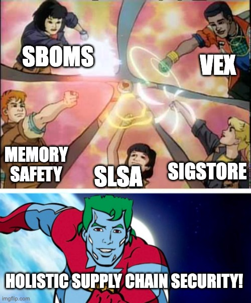 With our powers combined, we can solve your supply chain security problems!