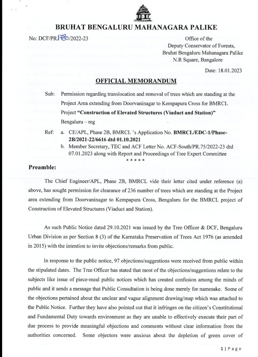 CitizenKamran's tweet image. #Bengaluru
Tin factory to kempapura(Airport Route Metro) gets green signal for clearance of 236 trees.

Can we do something to stop this?

#NammaMetro #Bengaluru #Kempapura