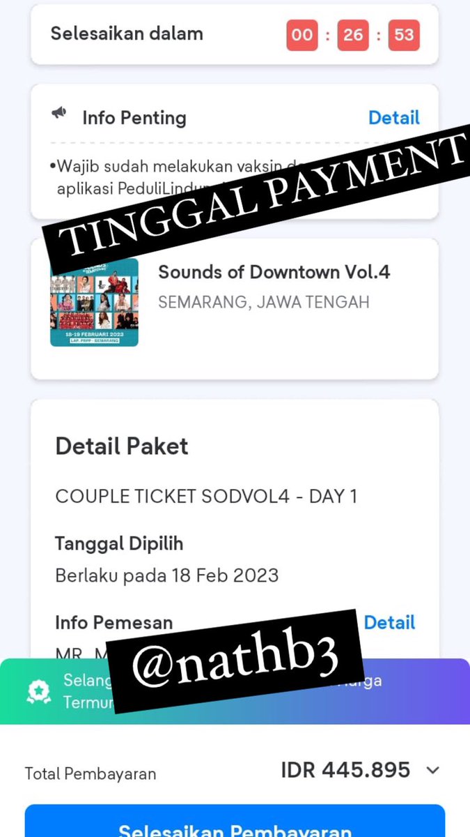nathb3___'s tweet photo. YANG MAU COUPLE TIKET DAY 1 (1) dan DAY 2 (1) BISA DM YAA YANG MAU TINGGAL PAYMENT AJA KE TIKETNYA. BISA PAKAI SURAT KUASA YAA๐ซถ๐ป
tags wts wtb tiket konser SOD sounds of downtown vol 4
#SODFestival #SODVol4 #SoundsOfDowntown https://t.co/Hj7wmPWcsw