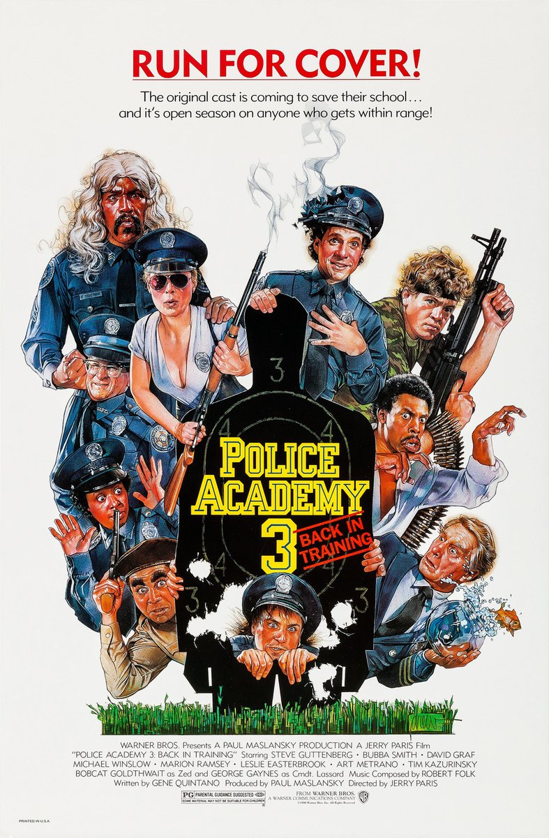 Jhon_Carpi's tweet photo. #PoliceAcademy3BackinTraining (Revisión) Regresan personajes de la primera entrega, la adición de Zed y Sweetchuck al elenco es maravillosa, la que más humor
y acción tiene. Mi favorita de toda la saga sin duda. Lástima la ausencia de Harris, que volverá.
⬤⬤⬤⬤◖ (9/10) https://t.co/ORy8p2ZvKV