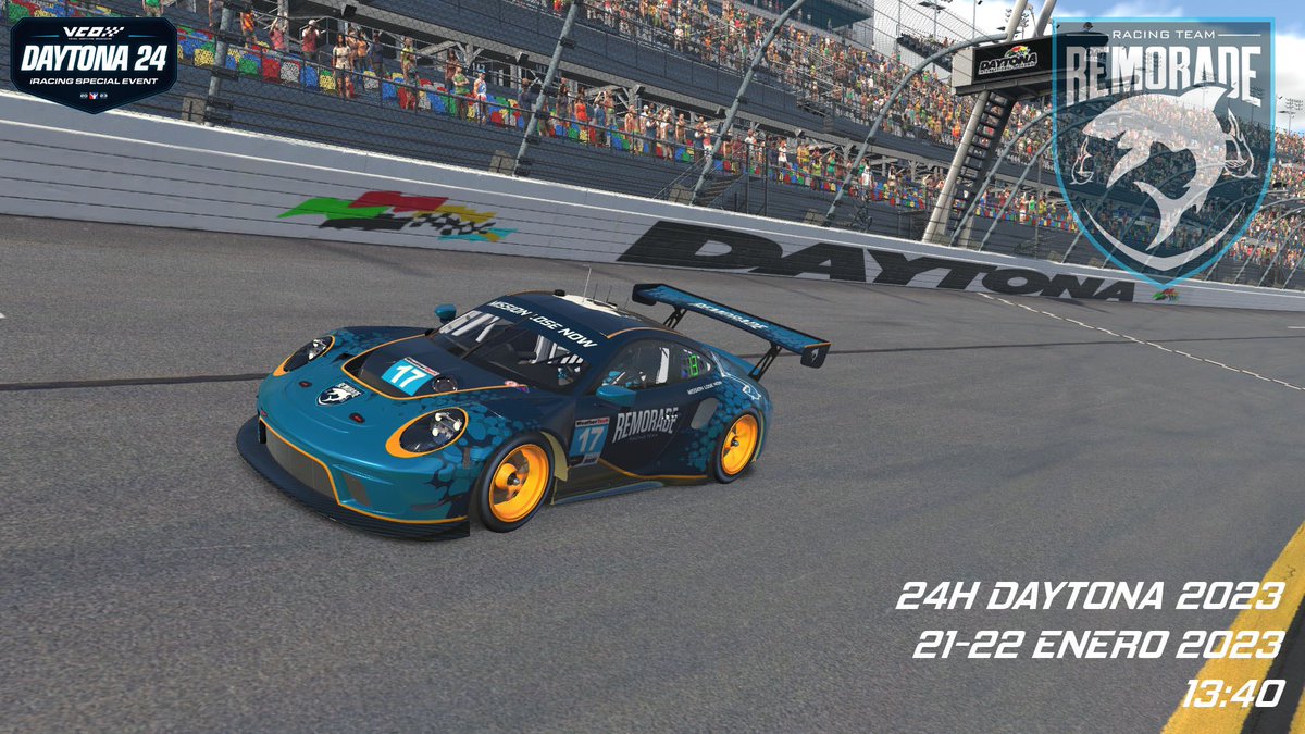 RACE DAY!!

Hoy es uno de esos días marcados en el calendario, arrancan las 24h de Daytona para Remorade!

Os deseamos que disfrutéis mucho del evento!

<a href="/Newton_Diaz/">Álvaro Díaz</a> <a href="/aescott88/">Alberto Escolano</a> <a href="/FcoBazan/">Sapa</a> <a href="/AlextorGonzalez/">Alextor Gonzalez</a> <a href="/PortiGodella17/">Jose Portilla</a> y Juanlu defenderán nuestros colores.

#ForzaRemorade🐟🦈🐟