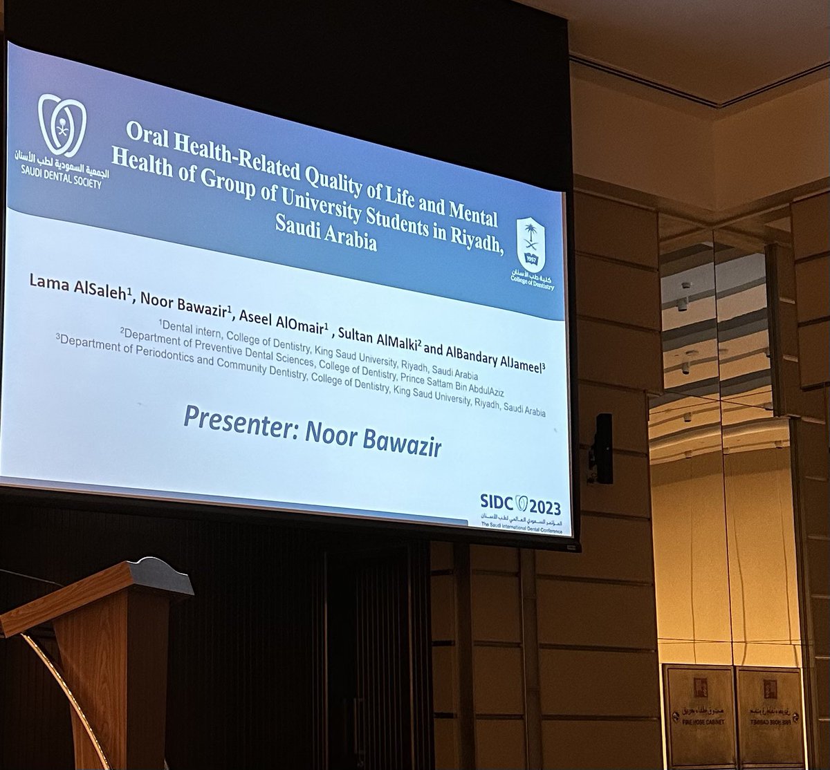 NourBawazier's tweet photo. "هذا من فَضْلِ رَبِّي".❤️
Couldn’t be happier and proud presenting our research and winning the 1st place 🥇 among  great presenters during #SIDC2023✨ https://t.co/JoRjBxHB1a