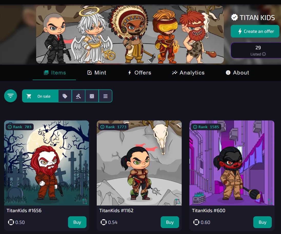 The Titans are moving! 🔥

We've got 0.50 FP with several people competing in the sweep the floor sidequest!

<a href="/HokiZuki/">Hokizuki</a> &amp; @Elrond_Mafia holders are still whitelisted and they can mint at 0.29 EGLD!

🔗frameit.gg/marketplace/TT…

And don't forget about the AIM MASTER quest! 👀