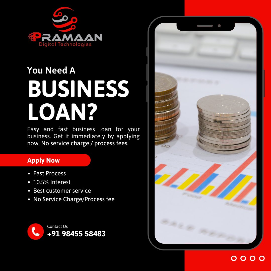 PramaanDigital's tweet photo. Looking for a business loan to start or develop your business? Look no further! Pramaan Digital Technologies has the perfect solution for you. Get access to loans with lesser duration, lower interest rates and flexible repayment options. #businessloans  #quick #Fast #Bangalore https://t.co/2GmIGl3RDb