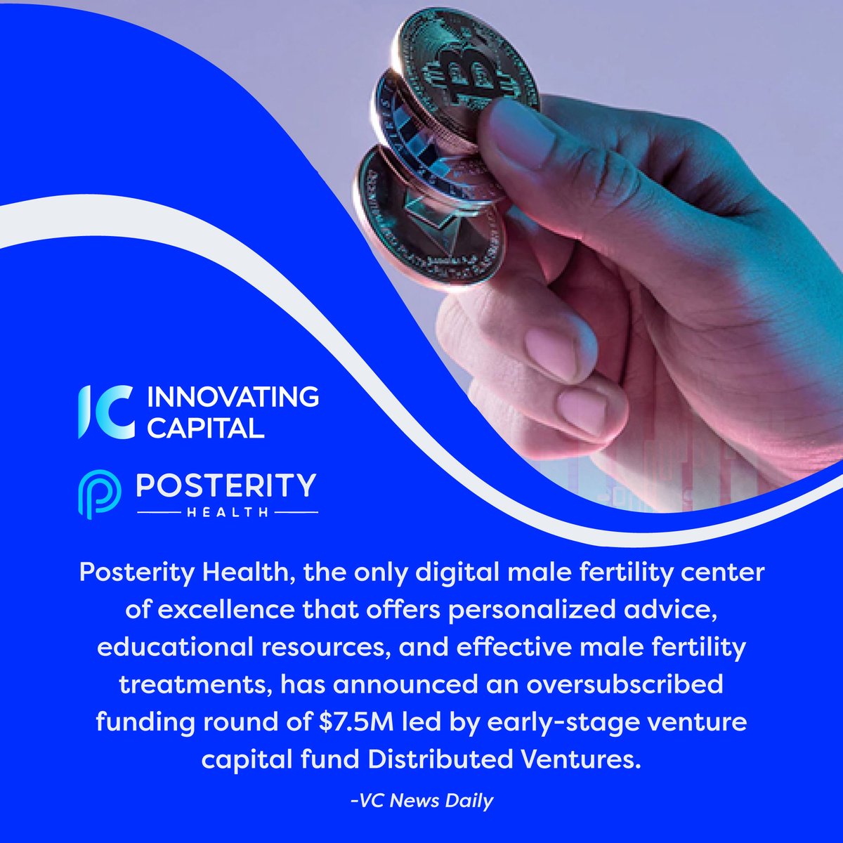 Posterity Health announces $7.5M #funding round led by Distributed Ventures for its #digital male #fertility center offering personalized advice and treatments.
#PosterityHealth #DigitalFertilityCenter #MaleFertility #FertilityTreatments #PersonalizedAdvice #VentureCapital