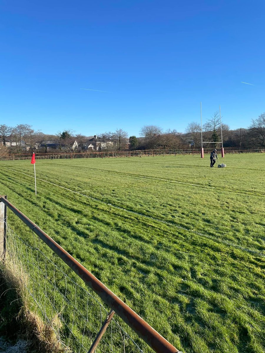 Llandybie_RFC's tweet photo. Great effort this morning to get the pitch playable . First game on it since pre Covid. https://t.co/qVFUbB4iQf