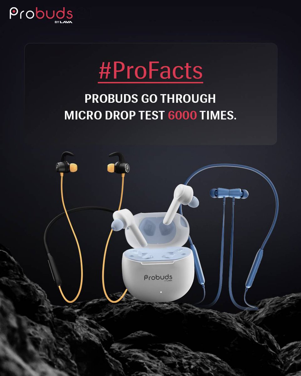 LavaMobile's tweet photo. #ProFacts 1
Did you know that Probuds device goes through a micro drop test 6000 times.
Probuds go through stringent quality checks to ensure there is no interruption in your adventures.
Shop Now On Amazon: https://t.co/JROtkJ1Apb
#Probuds #ExploreUninterrupted #LavaMobiles https://t.co/AVFoQgTr5b