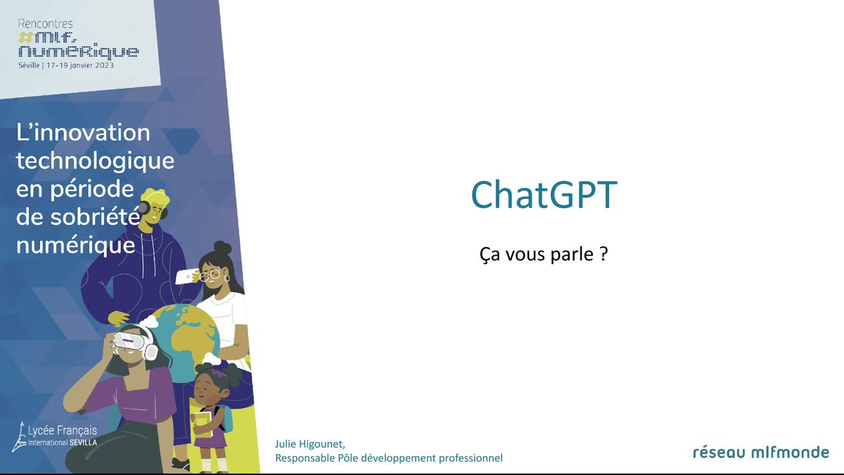Carrefour_UQAM's tweet photo. ChatGPT, ça vous parle ?
https://t.co/mvx4difQKs
Une présentation de @Juliehig @Mlfpedagogie 
« Pour ceux qui souhaiteraient découvrir , partager ou diffuser dans leur établissement une présentation effectuée lors des rencontres numériques de Séville. » https://t.co/DKpEGrM2kg