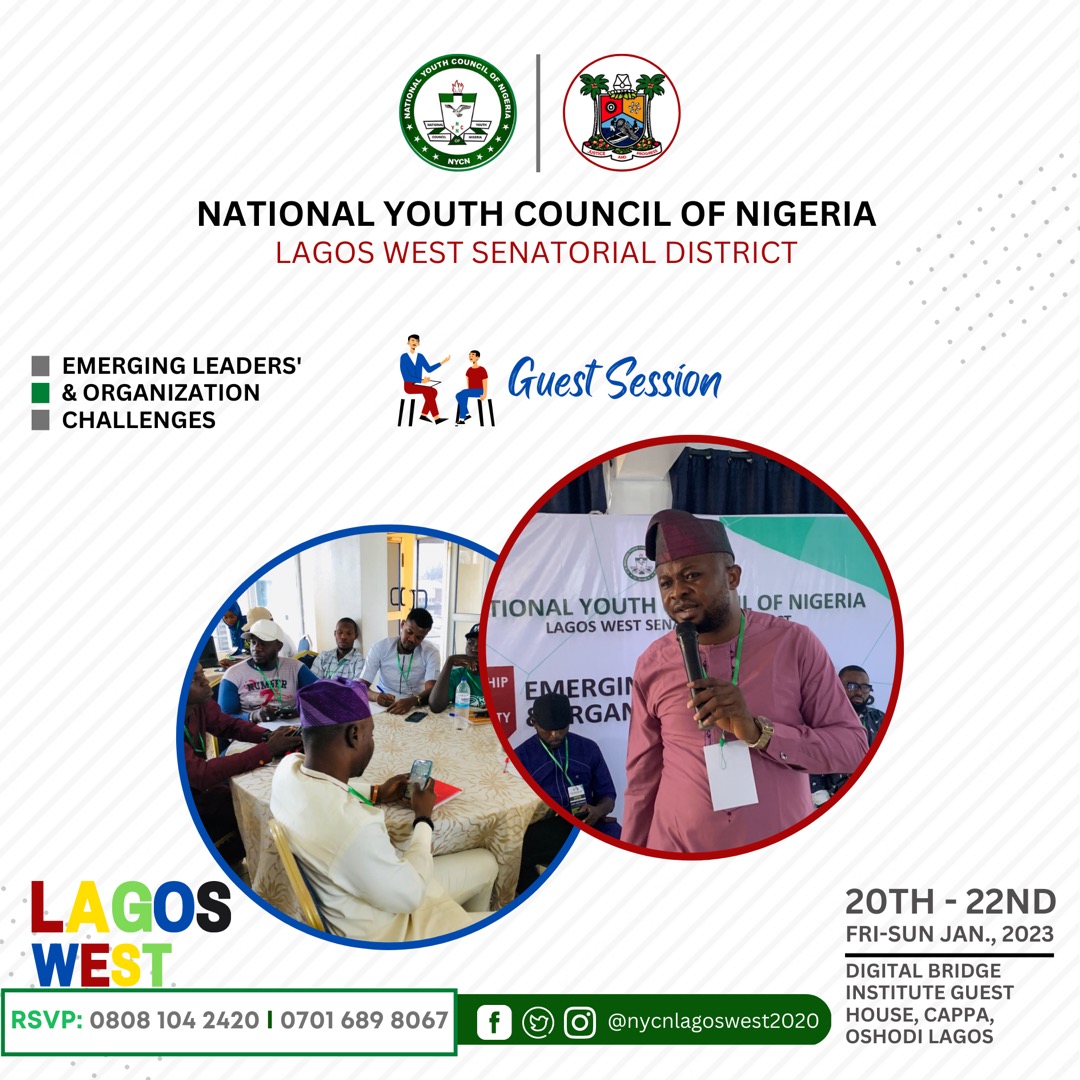 *#LEADERSHIP RETREAT '23 UPDATE* 

 *DAY 2 FIRST SESSION*  

Guest Speaker

*Moments with Hon Gbenga Abiola Agbelebu, Executive Vice Chairman Agege Local Government* 

#Media_Team 
#CapacityBuilding 
#LeadershipRetreat'23
#NYCNLagosWest