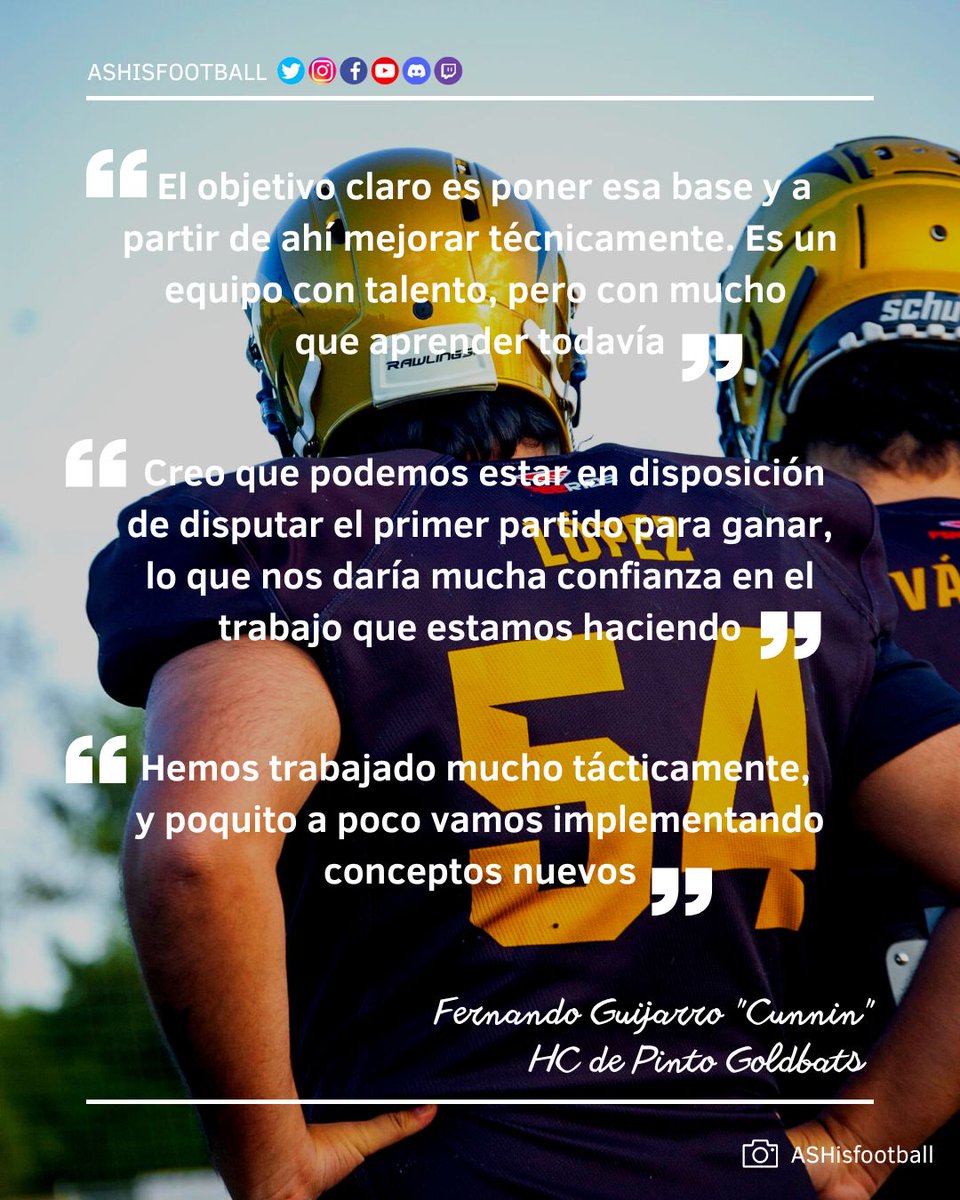 💬 Fernando Guijarro "Cunnin" HC de <a href="/pintoBATS/">PINTO GOLDBATS</a>